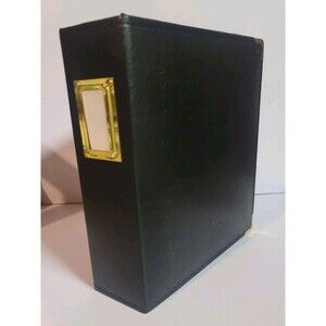DCWV 10"X9"x3" Beautiful Black, Gold Corners Photo Binder Album, 10 Photo Sheets